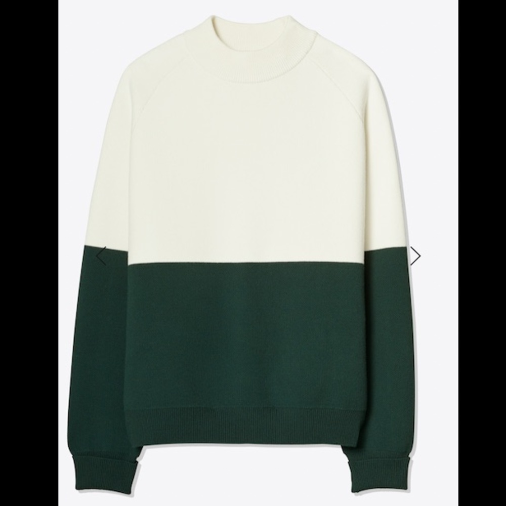 NWT TORY SPORT VISCOSE COLOR-BLOCK SWEATER